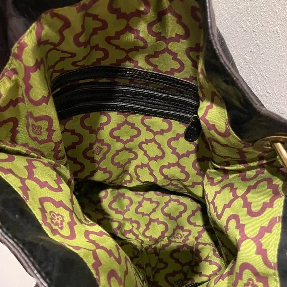 orYANY Lucy crocodile Black patent leather embossed hobo bag. - Picture 8 of 16